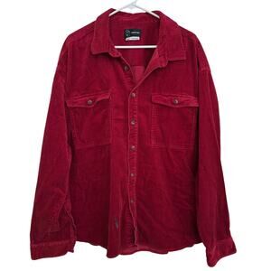 Original Use Red Corduroy Ribbed Overshirt OverSized Shacket ButtonDown -XXL